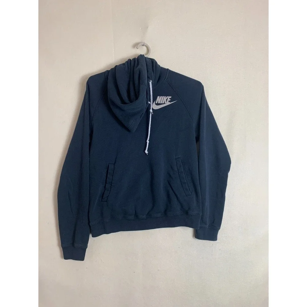 Nike Men's Black Hoodie Pullover Sweatshirt Kangaroo Pocket Logo Size Medium